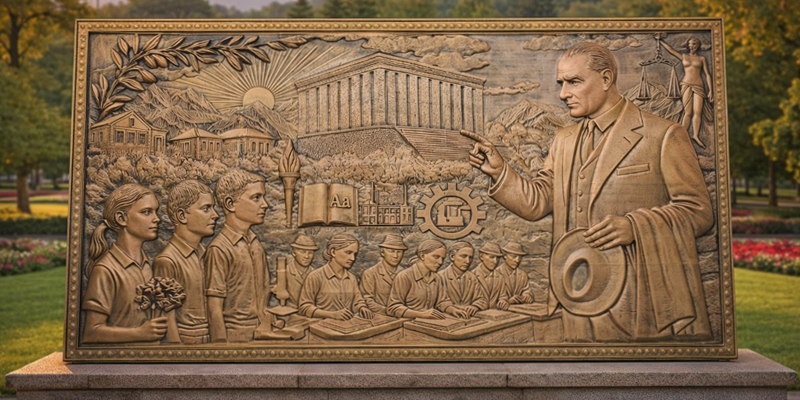 BAŞÖĞRETMEN ATATÜRK RÖLYEF KOMPOZİSYONU